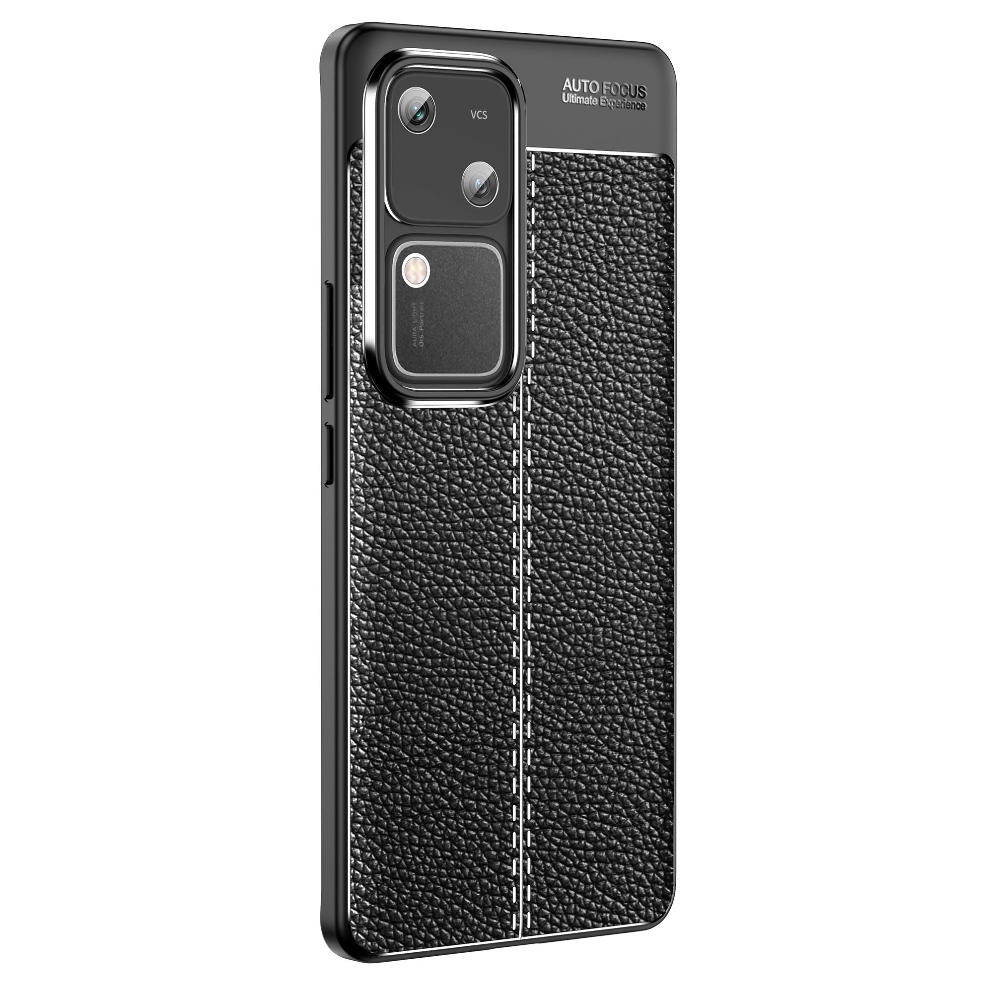 For vivo S18 5G Case Litchi Texture Flexible TPU Phone Protective Cover - Black For vivo S18 5G Case Litchi Texture Flexible TPU Phone Protective Cover - Black